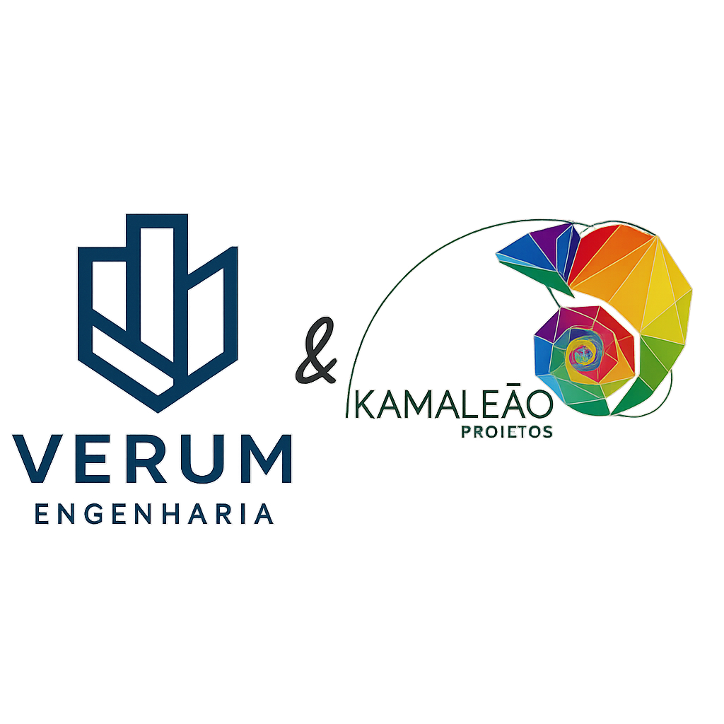 Logotipo Verum Engenharia e Escritório Kamaleão